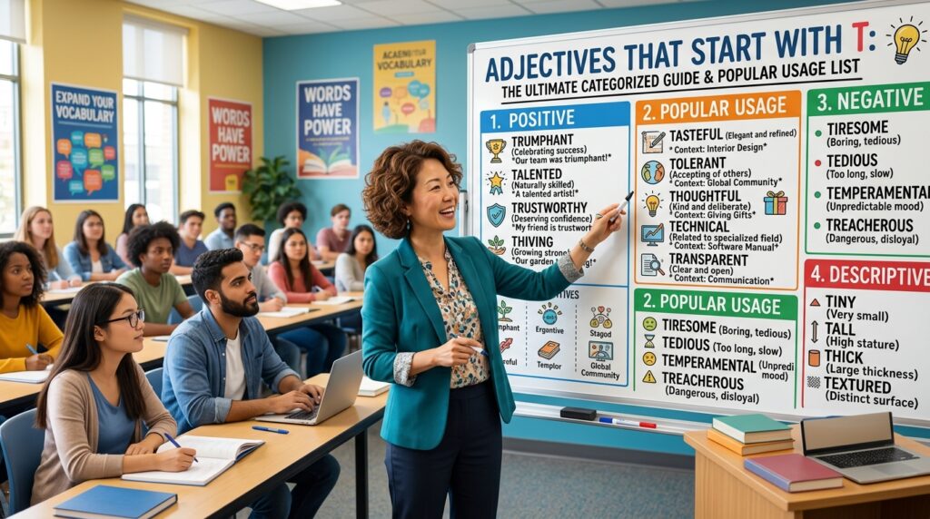 Adjectives that start with T