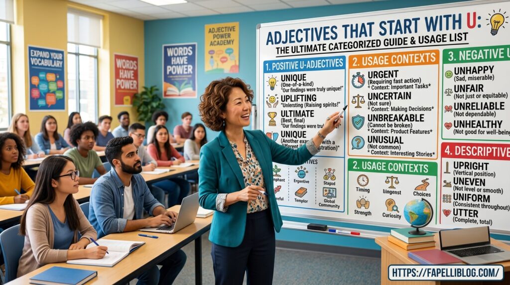Adjectives That Start With U
